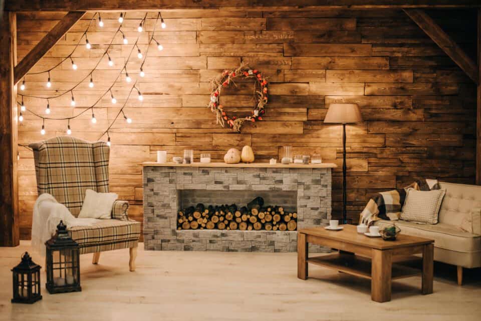 Fall to Winter Decor Fireplace