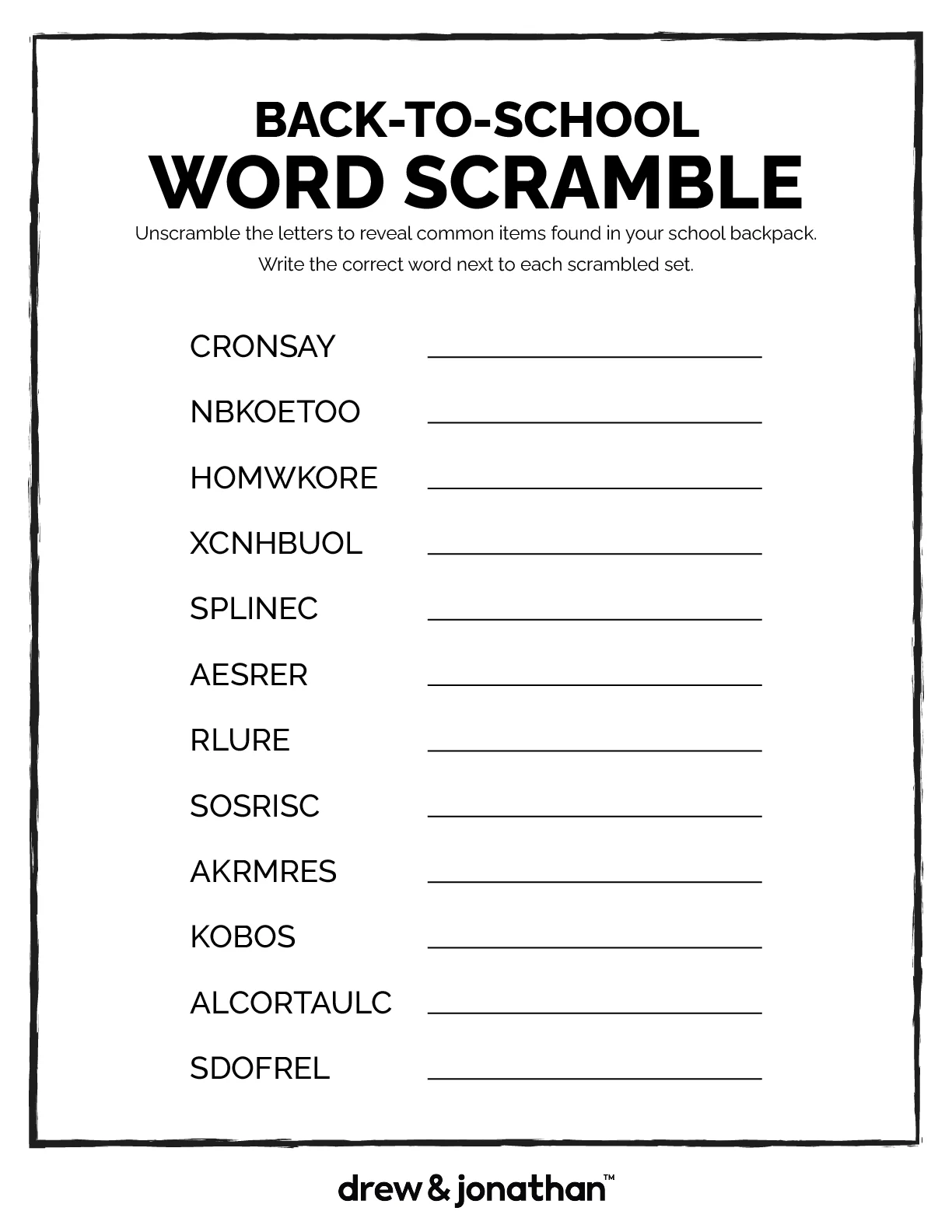 back to school free world scramble game