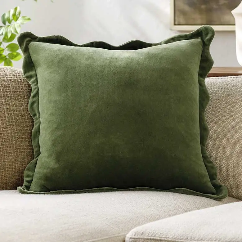 green throw pillow