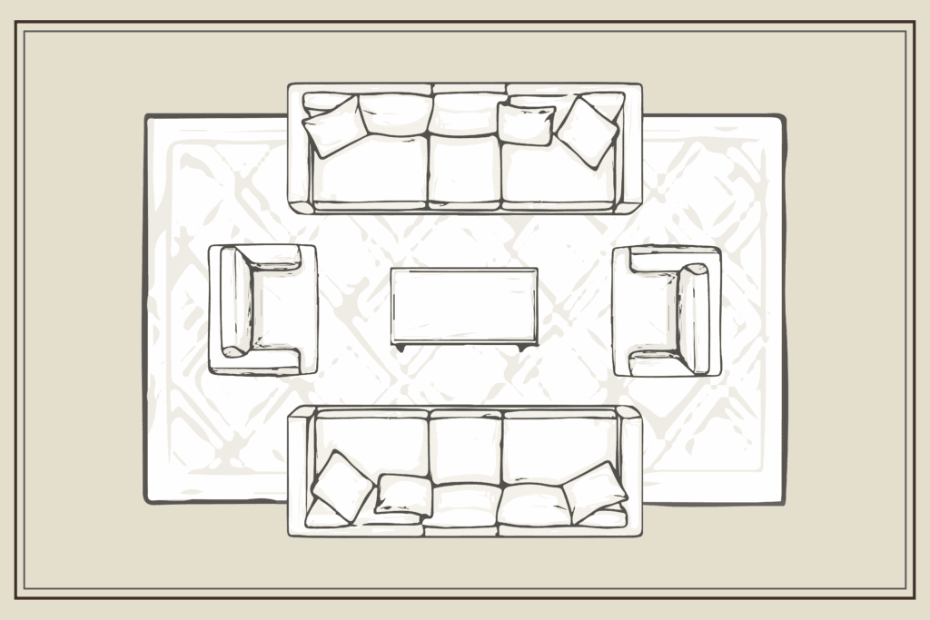 area rug size guide for 10 x 14 space