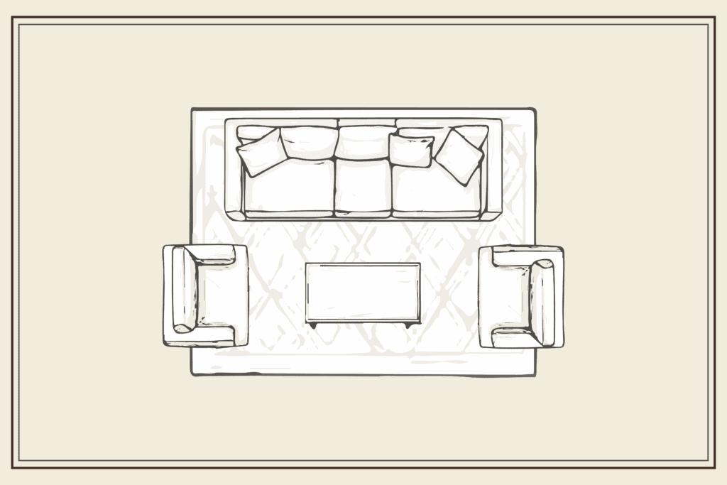 open floor plan rug size