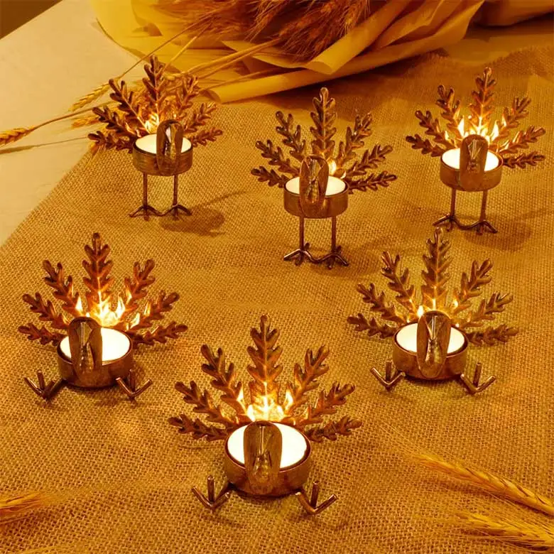 turkey candleholders for thanksgiving decorations