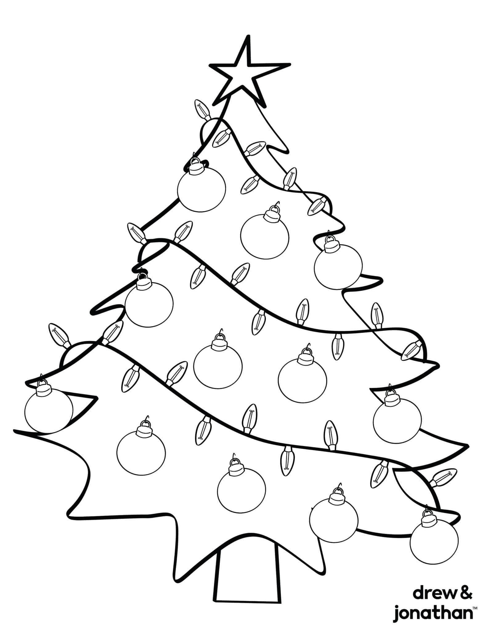 free printable christmas tree coloring page