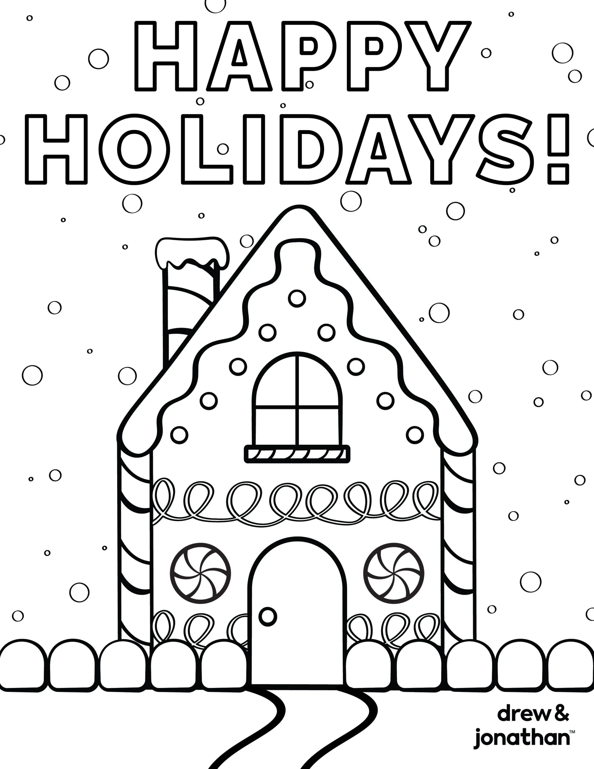 happy holidays coloring page