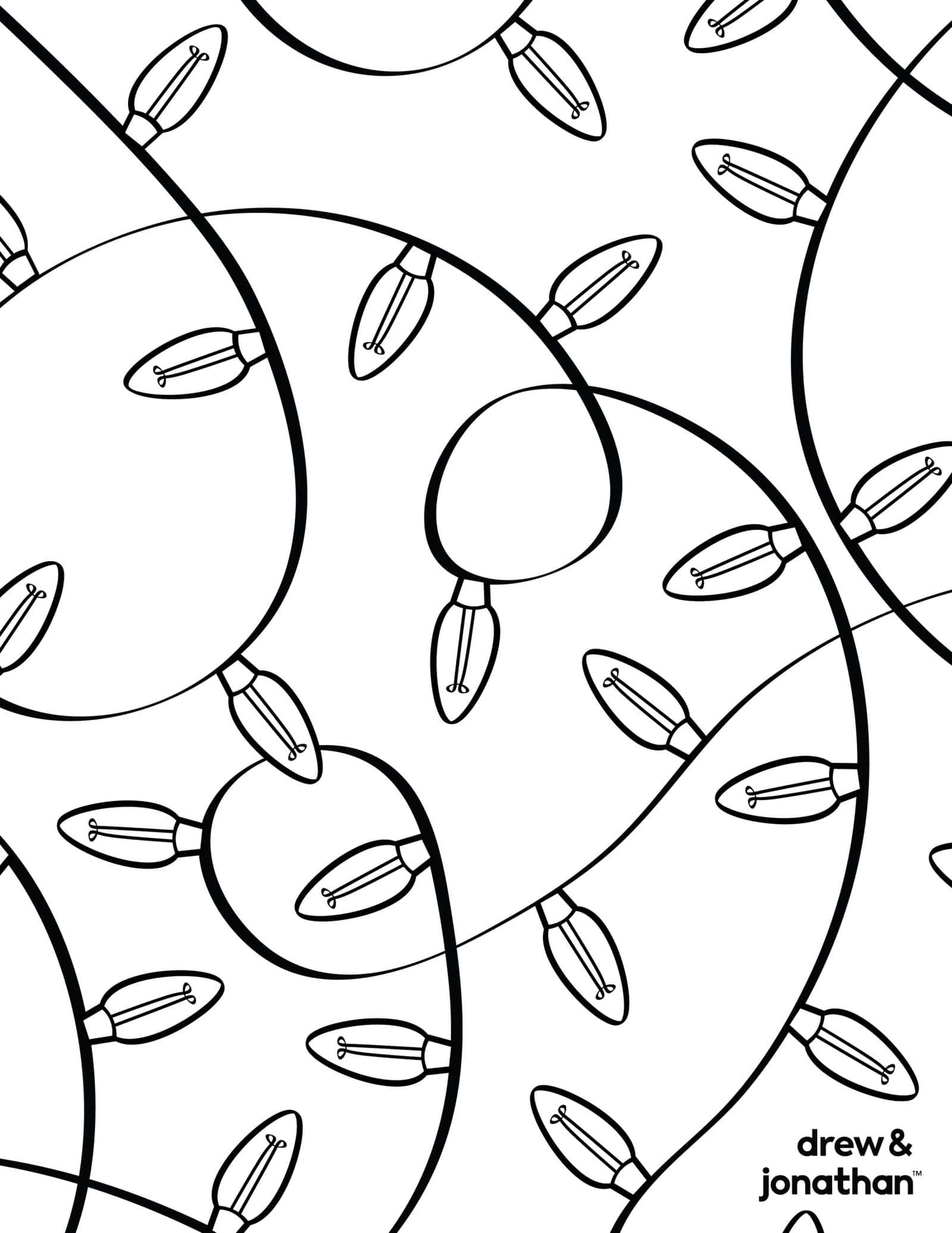 christmas lights coloring page