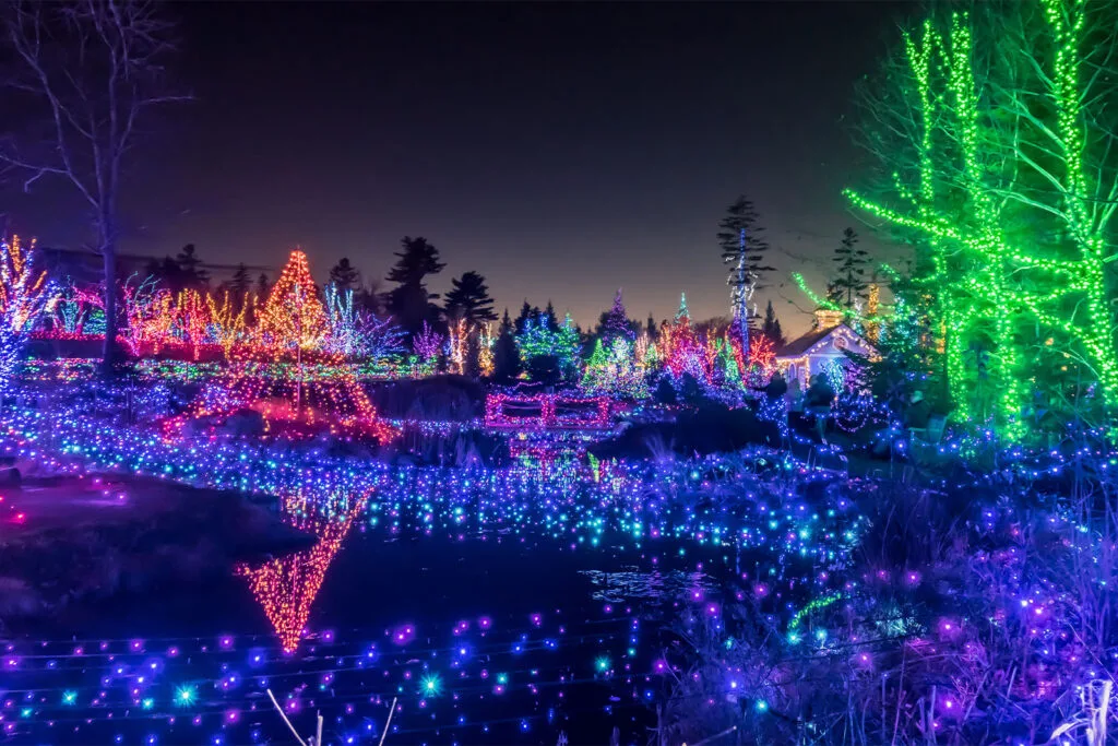 best christmas light displays, boothbay maine botanical gardens