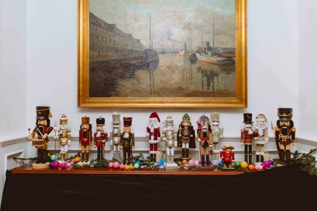 jonathan scott and zooey deschanel's nutcracker display at their house