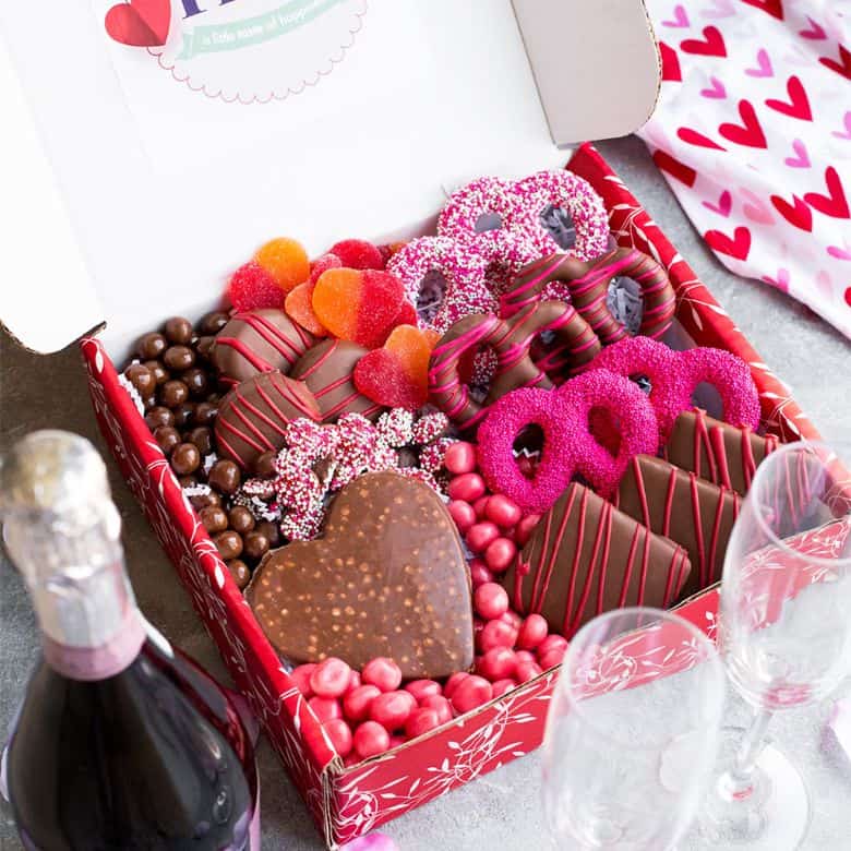 chocolate covered pretzel gift box