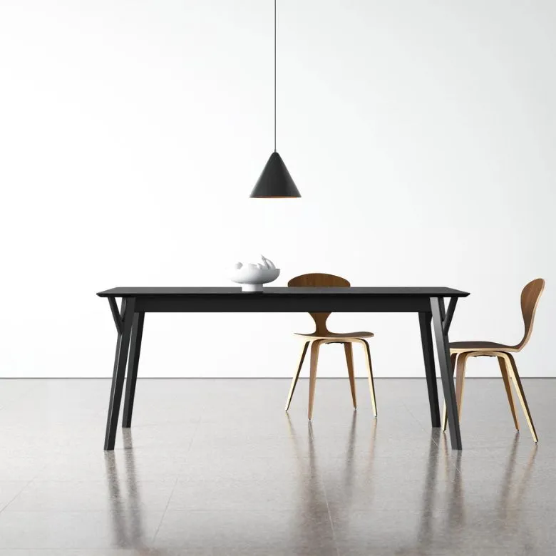 black rectangle dining table