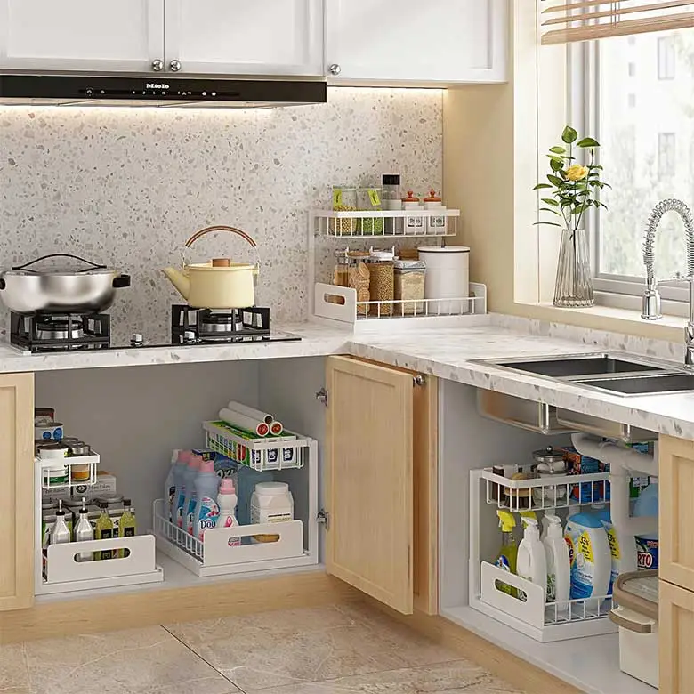 rolling storage racks for kitchen cabinets