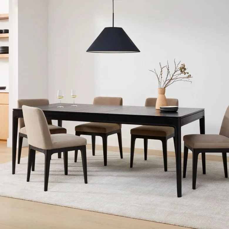 black rectangle dining table