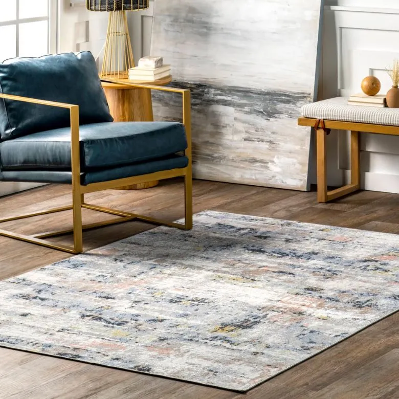 modern multicolored runner rug