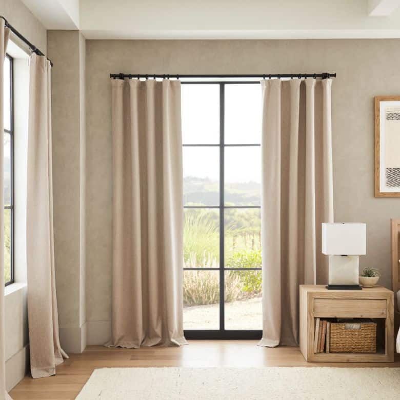 beige blackout curtains