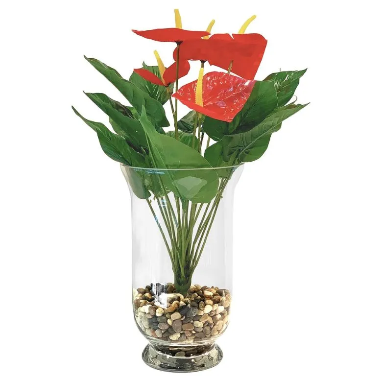 glass hurricane flower vase