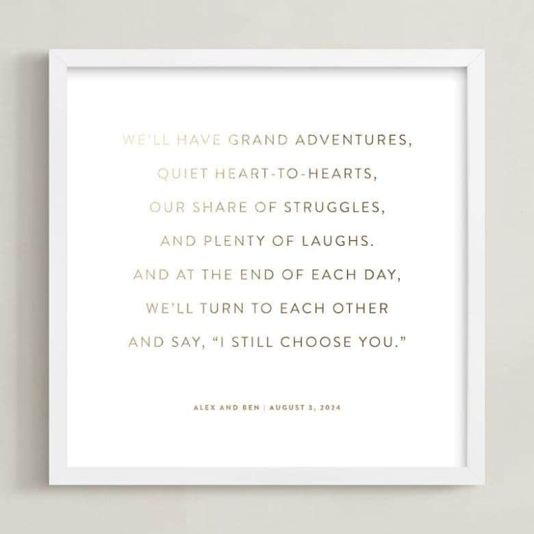 framed vows wall art