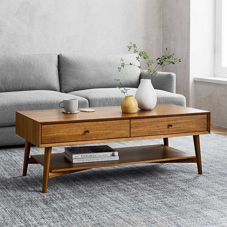 west elm midcentury coffee table with storage