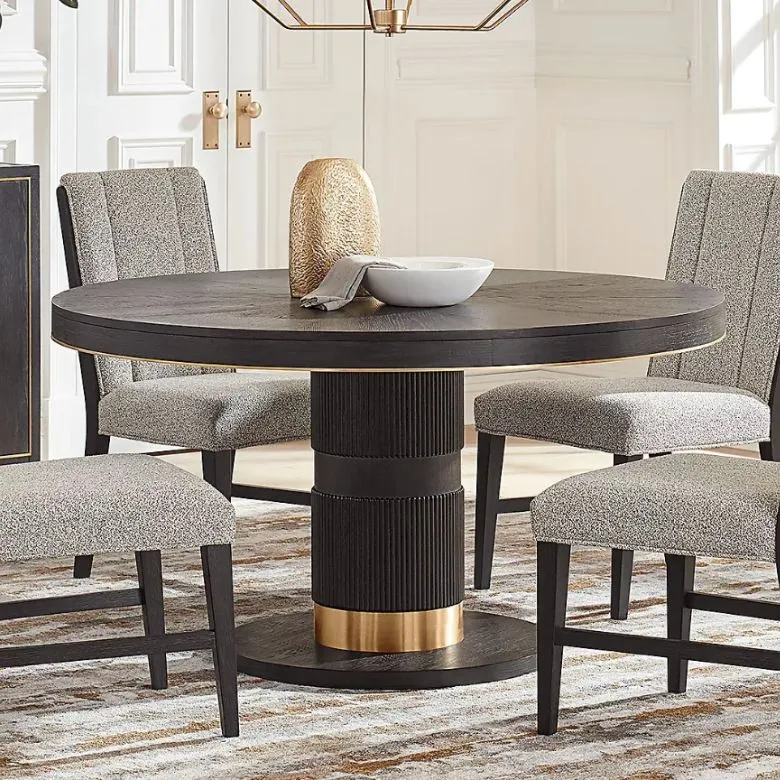 black round pedestal dining table