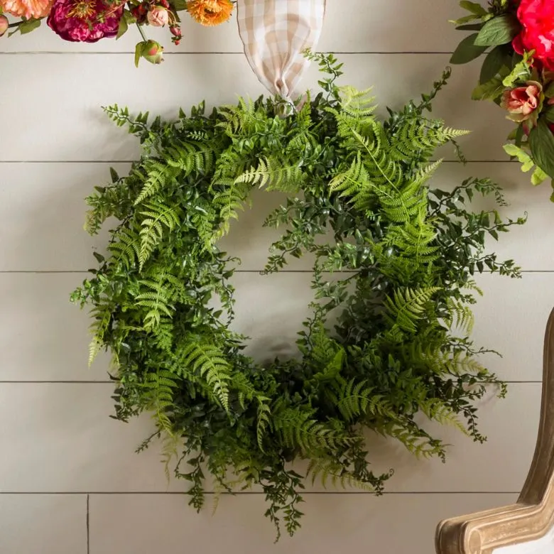 artificial buckler fern wreath