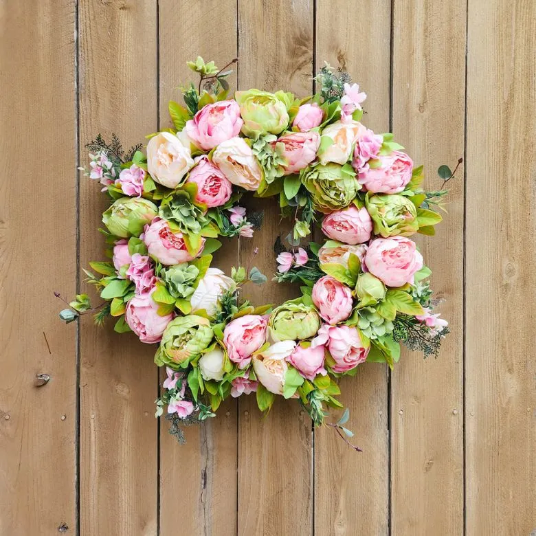 easter peony wreath