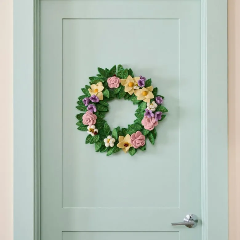 flower felt wreath