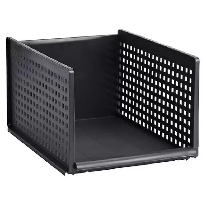 black storage bin