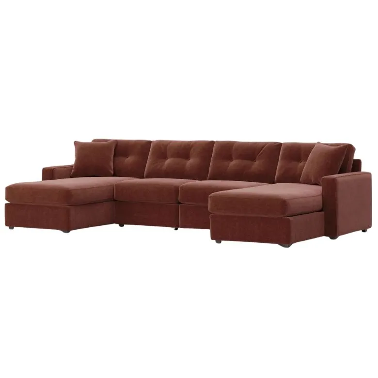 upholstered merlot modular sofa