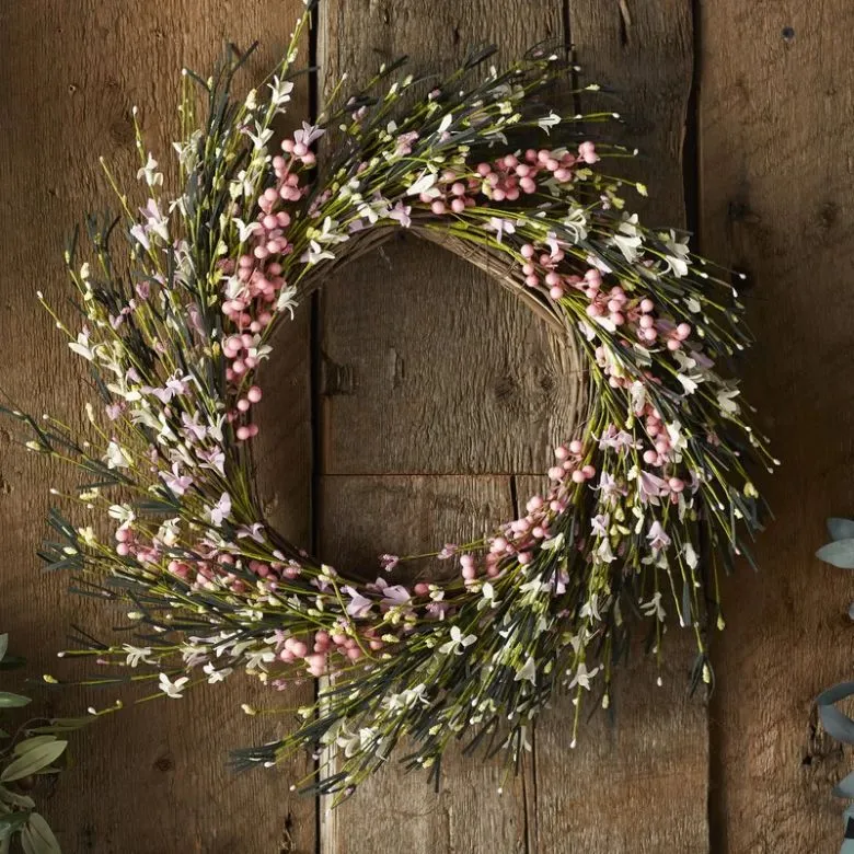 small flower and berry wreath