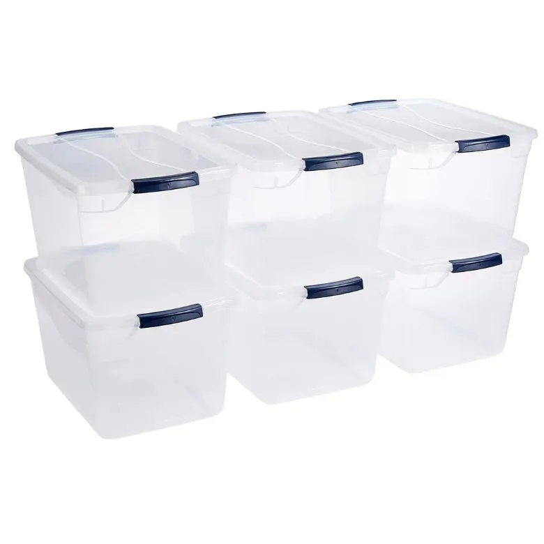 clear plastic storage bins