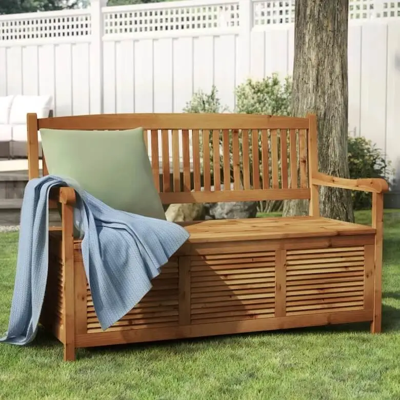 One Allium Way Acacia Outdoor Bench